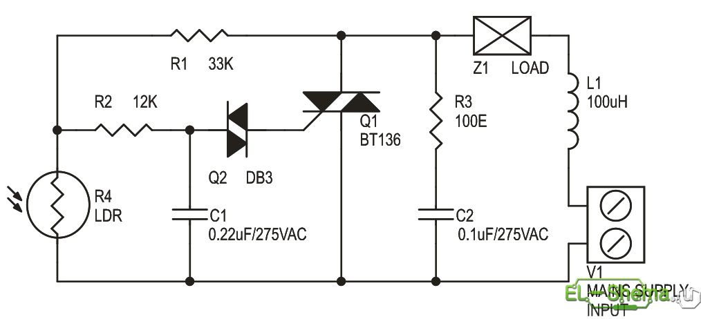 Симистор bt136 схема подключения