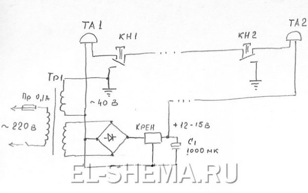 Подключение системного телефона tda100