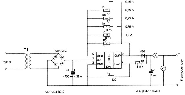 зарядное устройство на микросхеме L200C