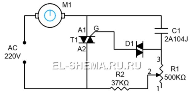 Схема регулятора оборотов двигателя